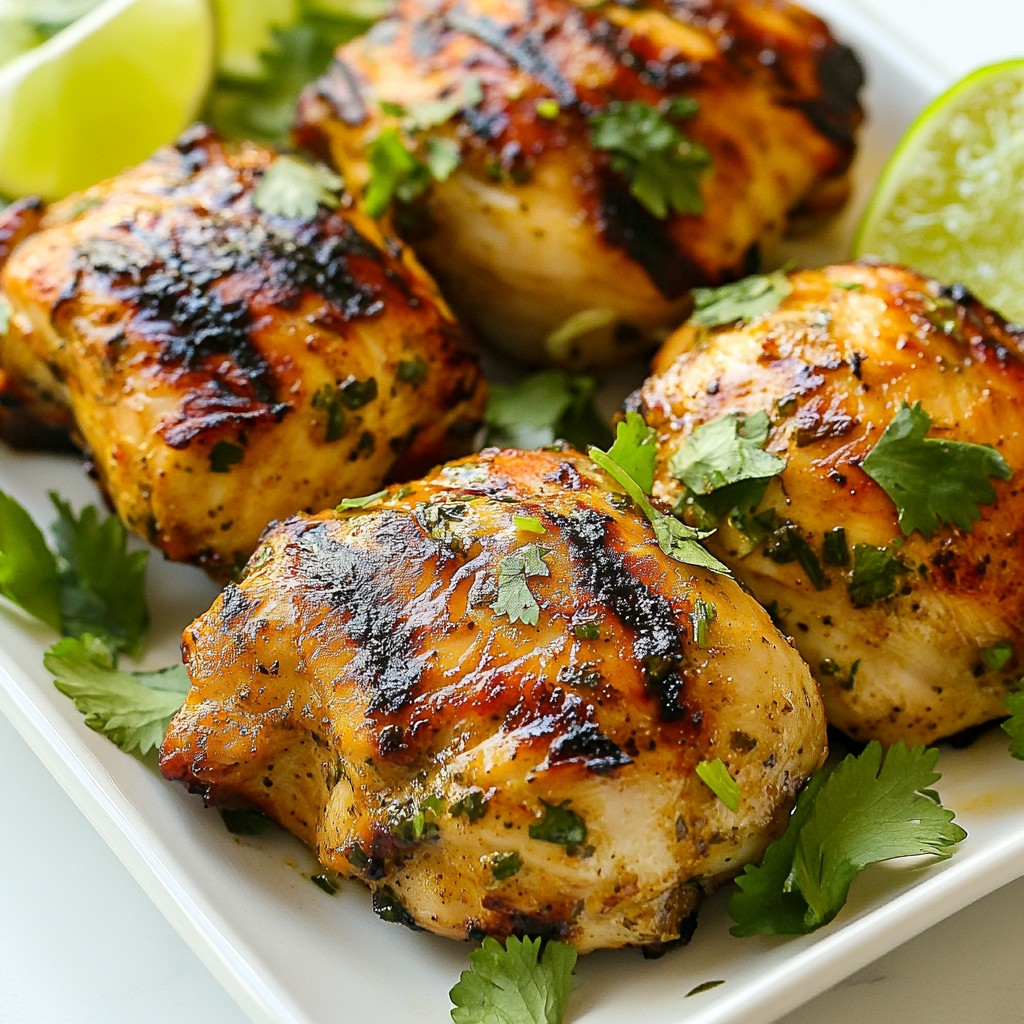Grilliertes Hähnchen mit Koriander-Limetten-Marinade