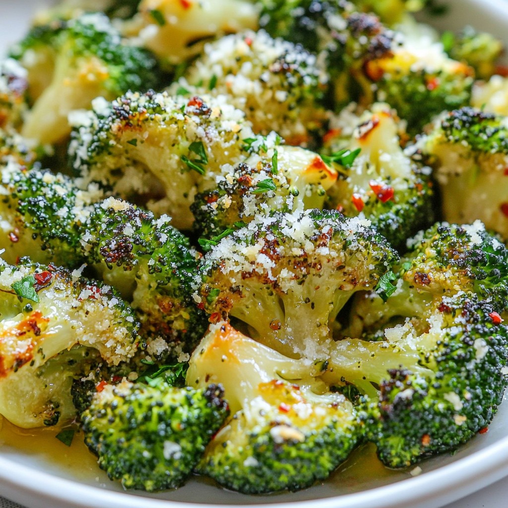 Knoblauch Parmesan Röstbrokkoli für schmackhafte Beilage