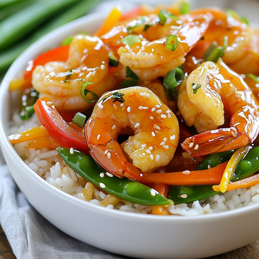 Honig Knoblauch Garnelen Stir-Fry Einfache Genussreise