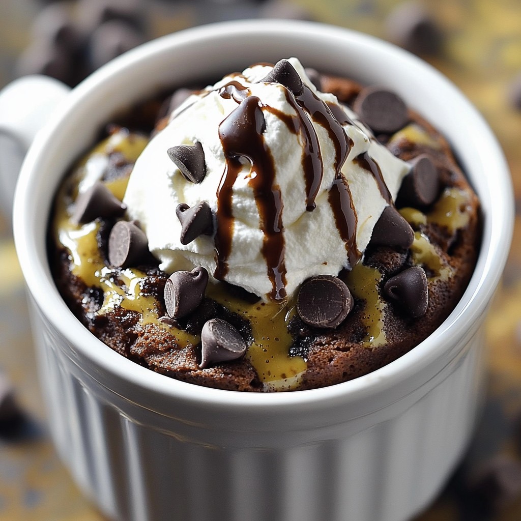 Schokoladenstückchen Mug Cake Schnelle und einfache Zubereitung