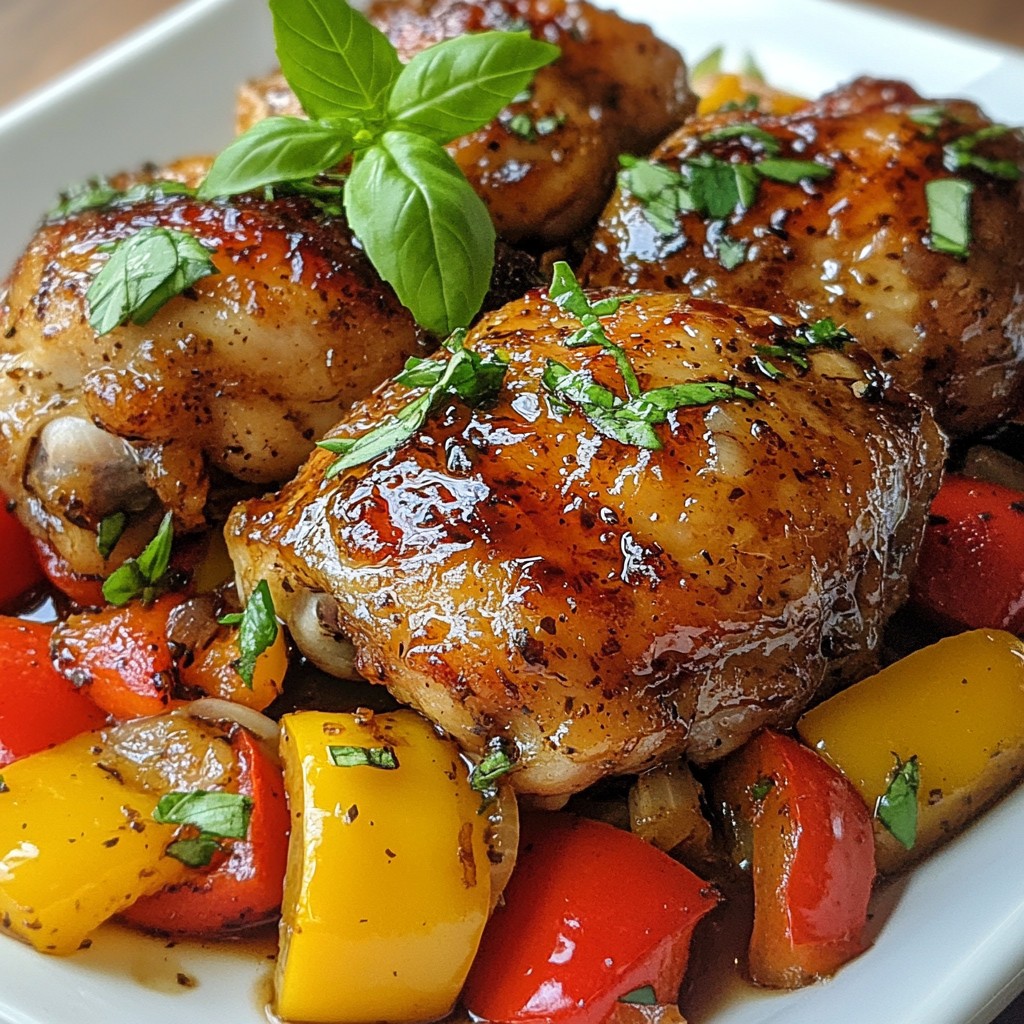 Savory Balsamic Glazed Chicken Thighs with Peppers Rezept