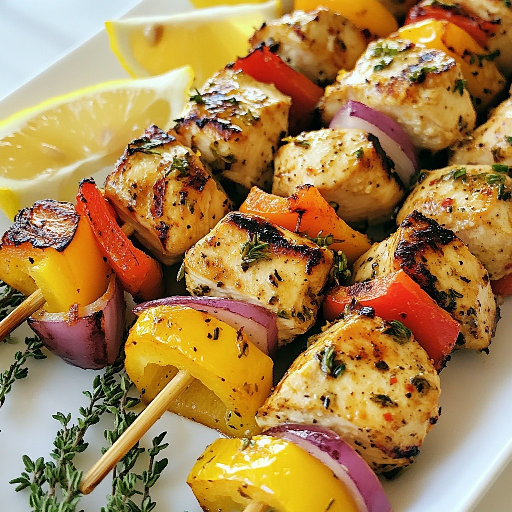 Zitronen-Kräuter-Hühnchen-Kabobs Einfache Grillidee
