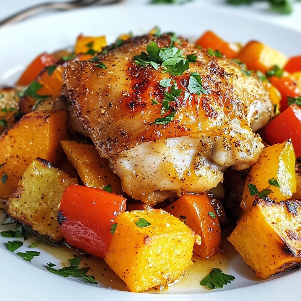 Cajun Spiced Baked Chicken with Autumn Veggies lecker