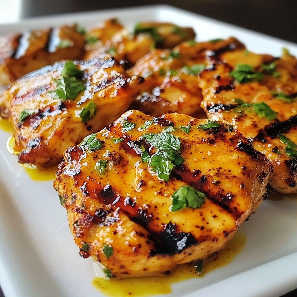 Spicy Grilled Chicken with Mint Yogurt Sauce Rezept