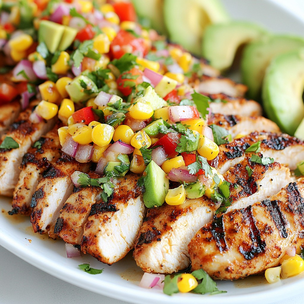 Cajun Grilled Chicken with Corn Salsa Frisch und Einfach