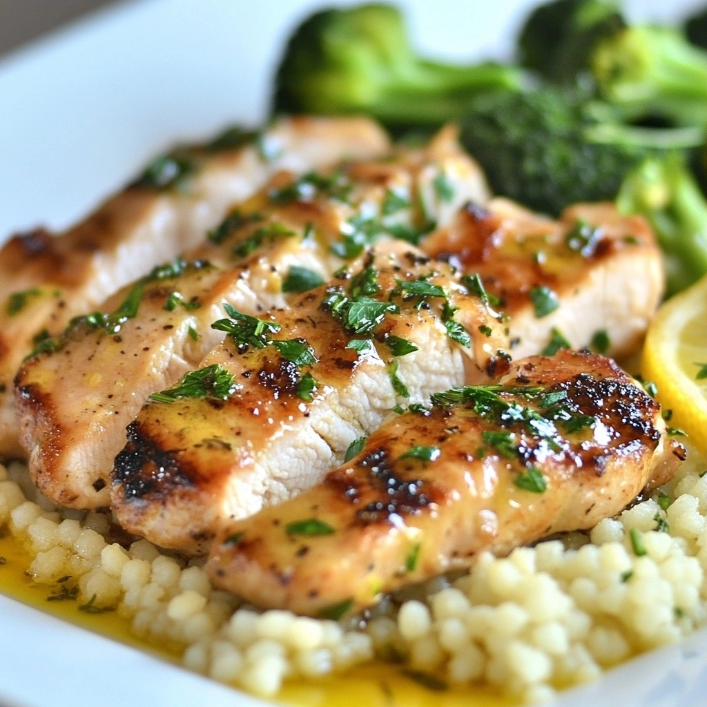 Lemon Herb Chicken Breast with Broccoli und Couscous