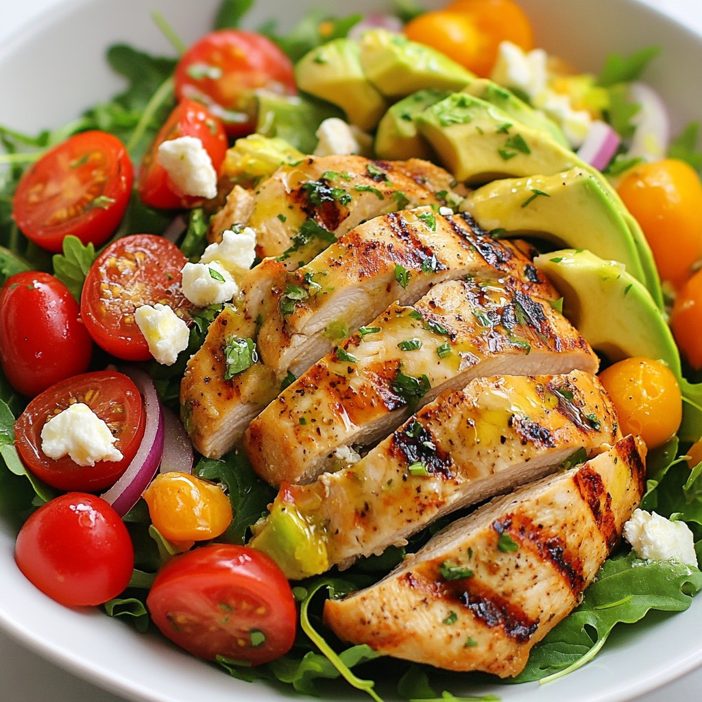 Cilantro Lime Chicken Avocado Salad Frisch und Einladend