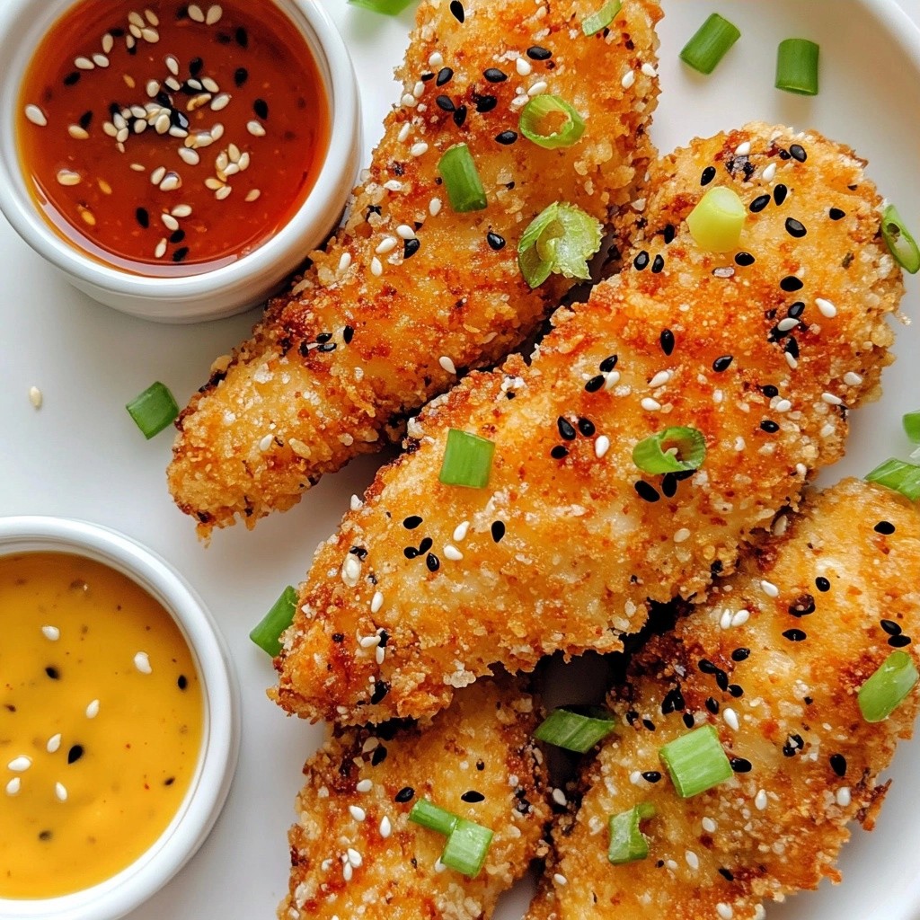 Sesame Crusted Baked Chicken Tenders Schnell und Knusprig