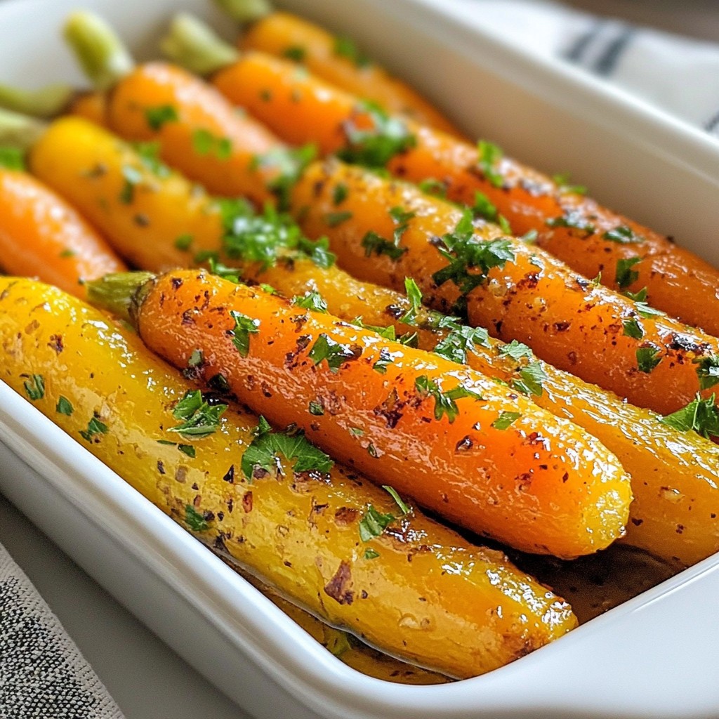 Knoblauch Kräuterbutter geröstete Möhren genießen