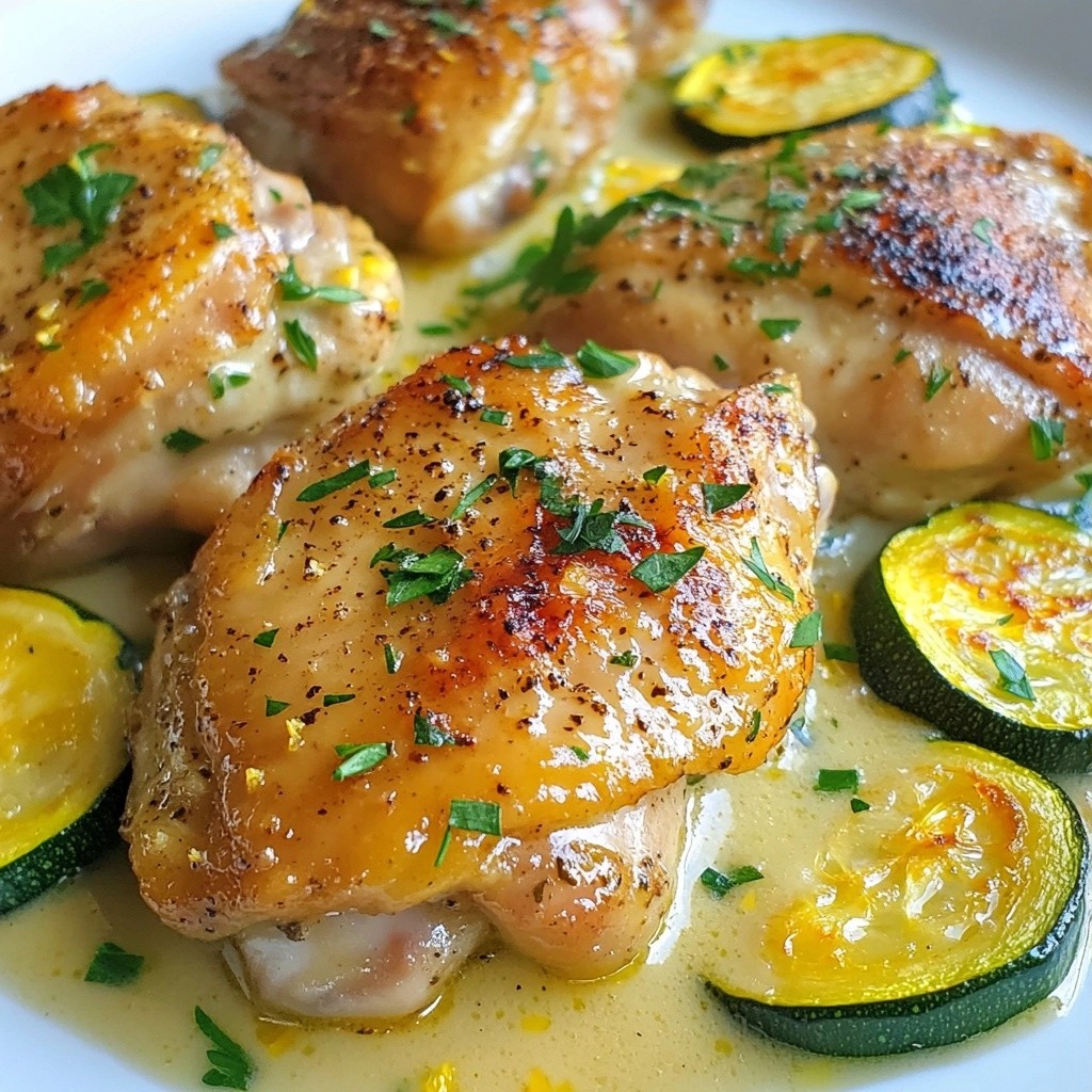 Cremiges Zitronen-Kräuter-Hähnchen mit Zucchini