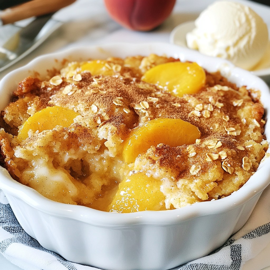 Pfirsichparadies-Dump-Cake Einfach und Lecker