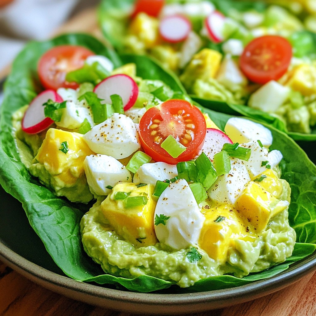 Avocado Egg Salad Lettuce Wraps Einfache und Frische