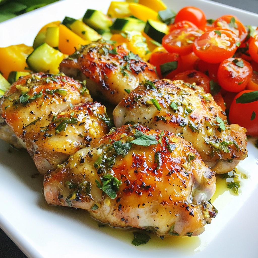Lemon Basil Chicken Thighs with Veggie Medley Köstlich