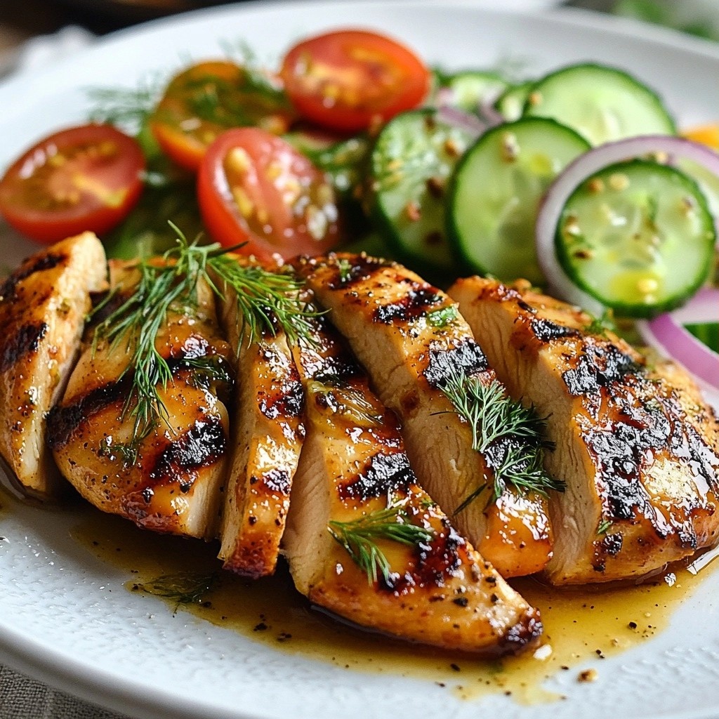 Smoky Paprika Grilled Chicken mit Gurkensalat Genuss