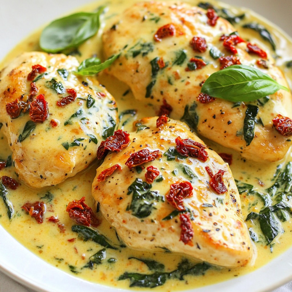 Cremiges Sonnengetrocknete Tomaten Hähnchen Rezept