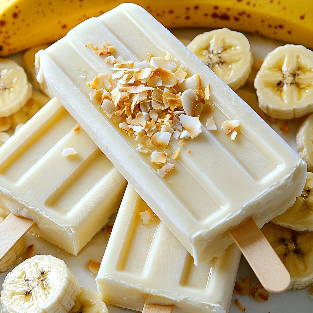Cremige Kokos-Banane-Eis am Stiel Einfaches Rezept
