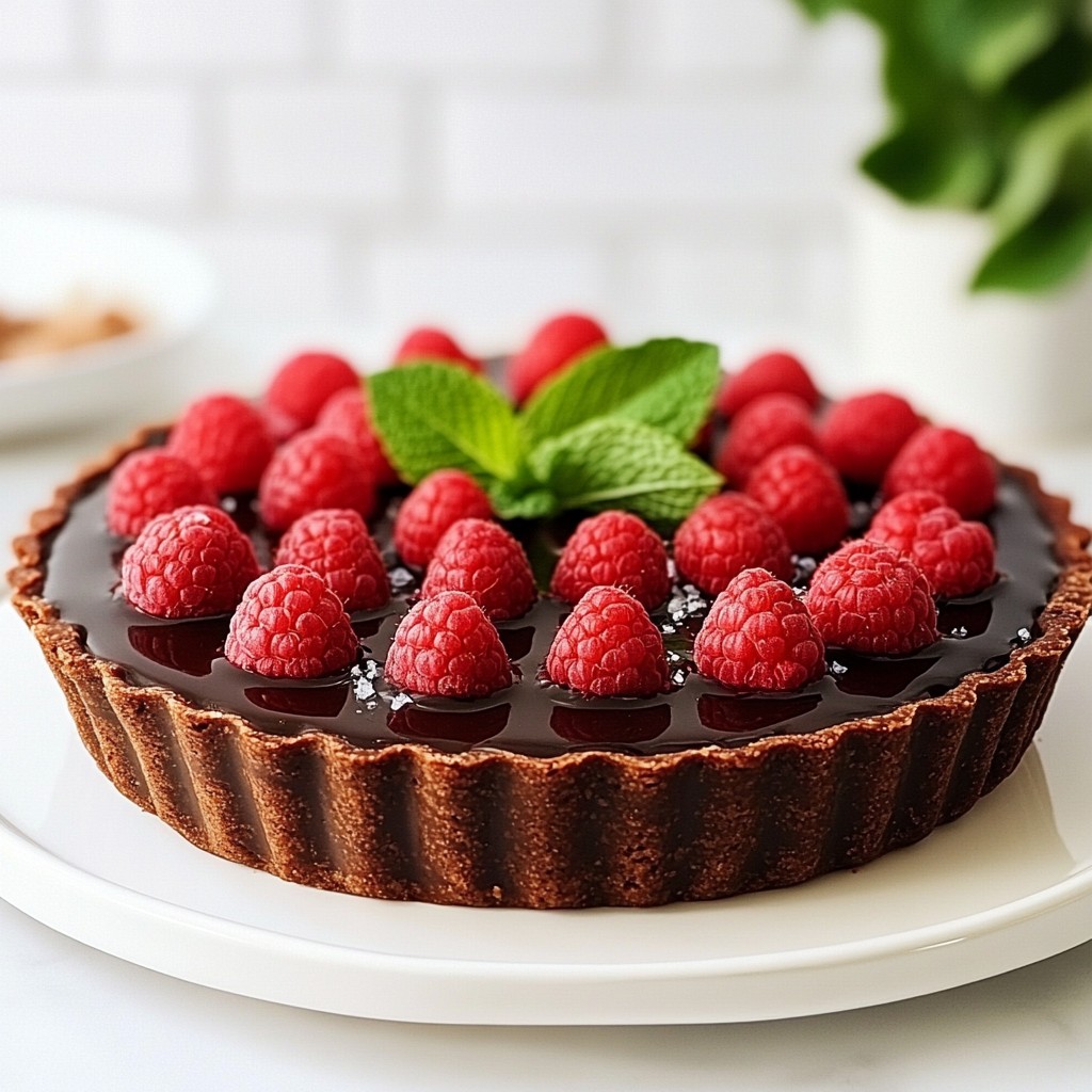 Dunkle Schokoladen-Himbeer-Tarte für Genussmomente