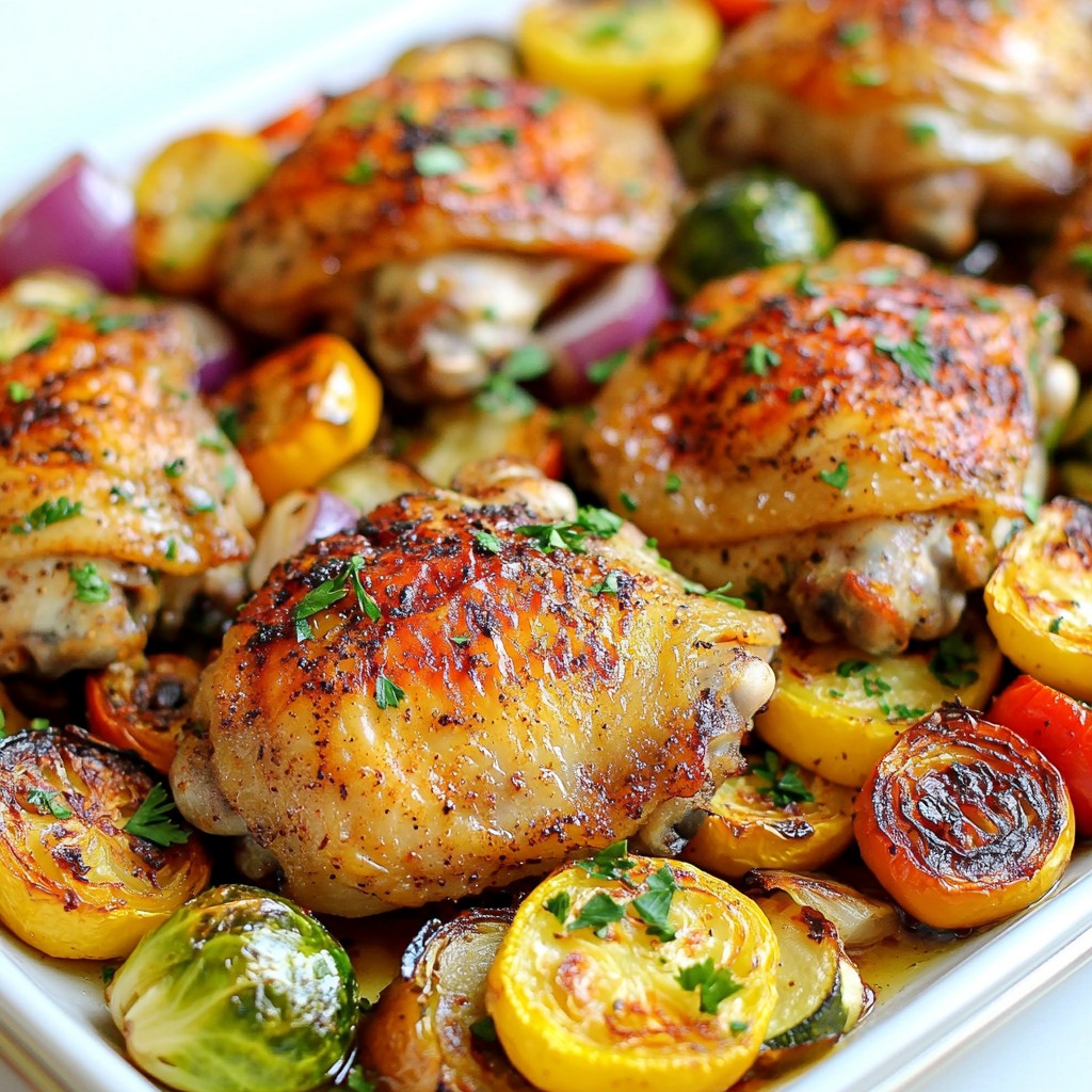 Spicy Chicken Thighs with Roasted Vegetables Rezept