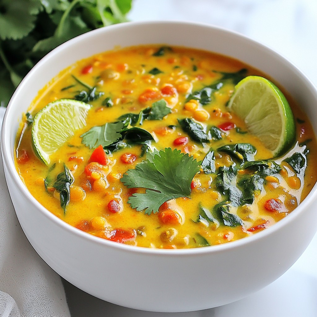 Köstliche Coconut Curry Lentil Soup Einfache Zubereitung