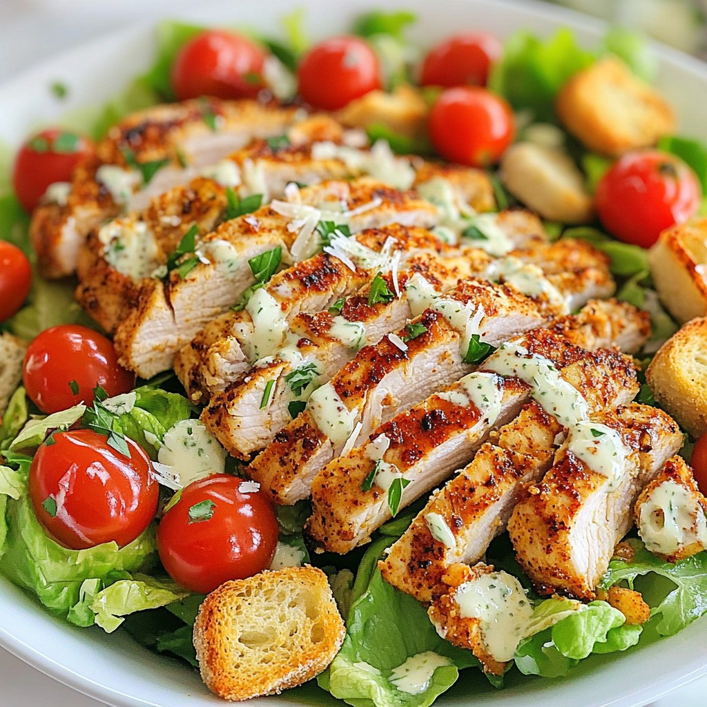 Cajun Chicken Caesar Salad Köstlich und Einfach