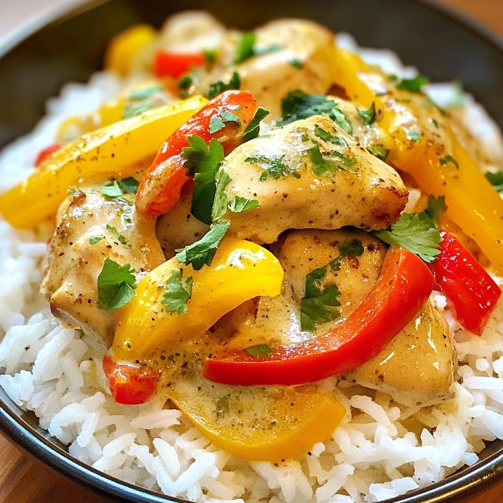 Crema Kokosnuss-Hähnchen mit Paprika Rezept
