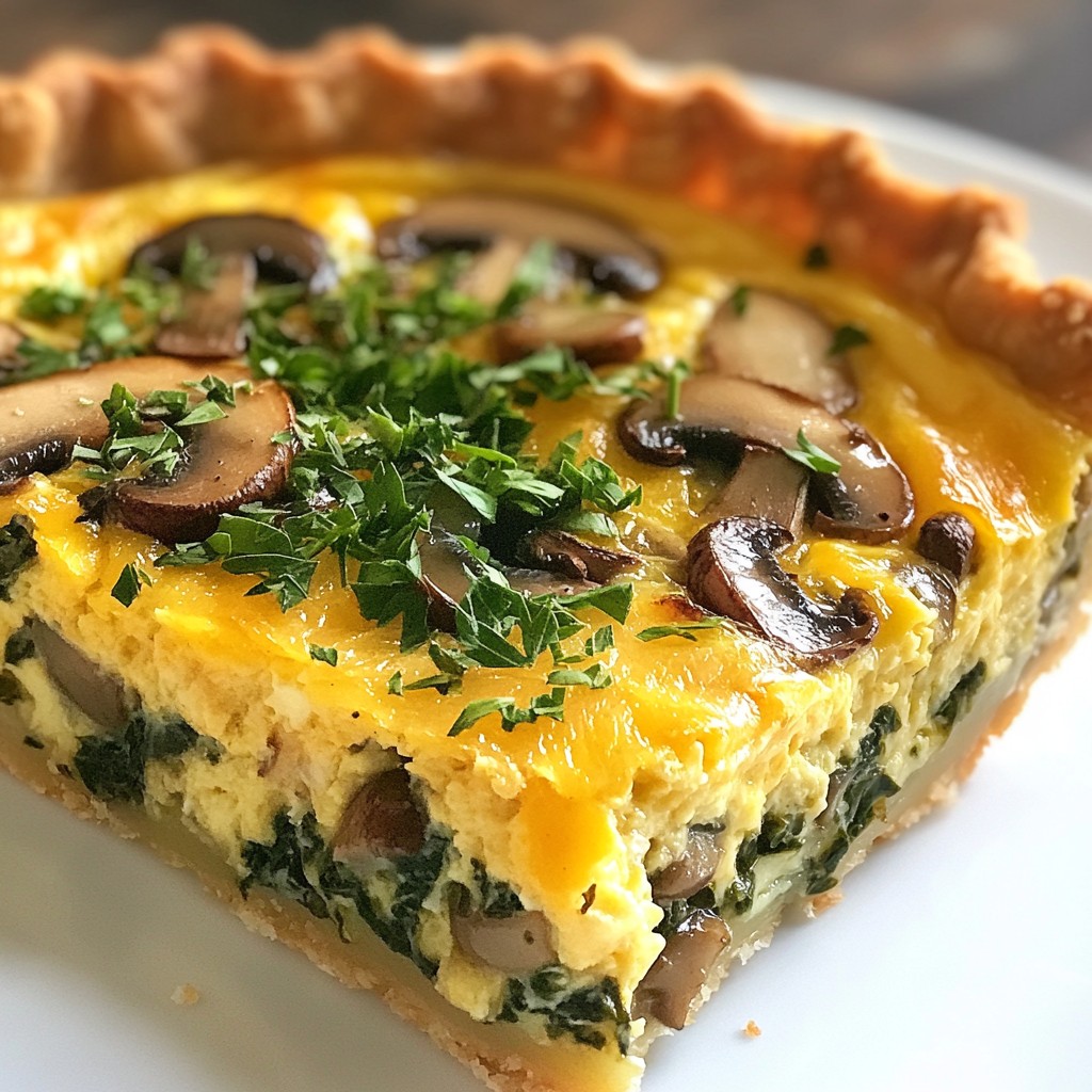 Mushroom Spinach Quiche nahrhaft und einfach zubereiten
