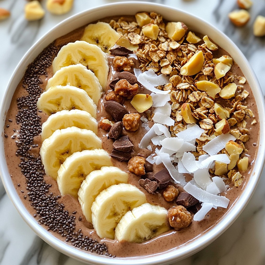 Schokoladen-Erdnussbutter-Smoothie Bowl einfach machen