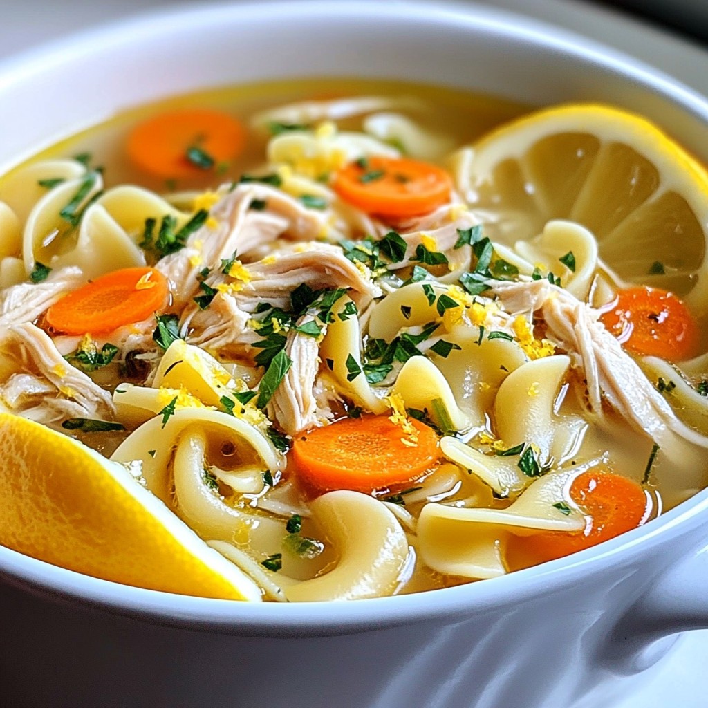 Köstliche Honey Lemon Chicken Noodle Soup einfach zubereiten