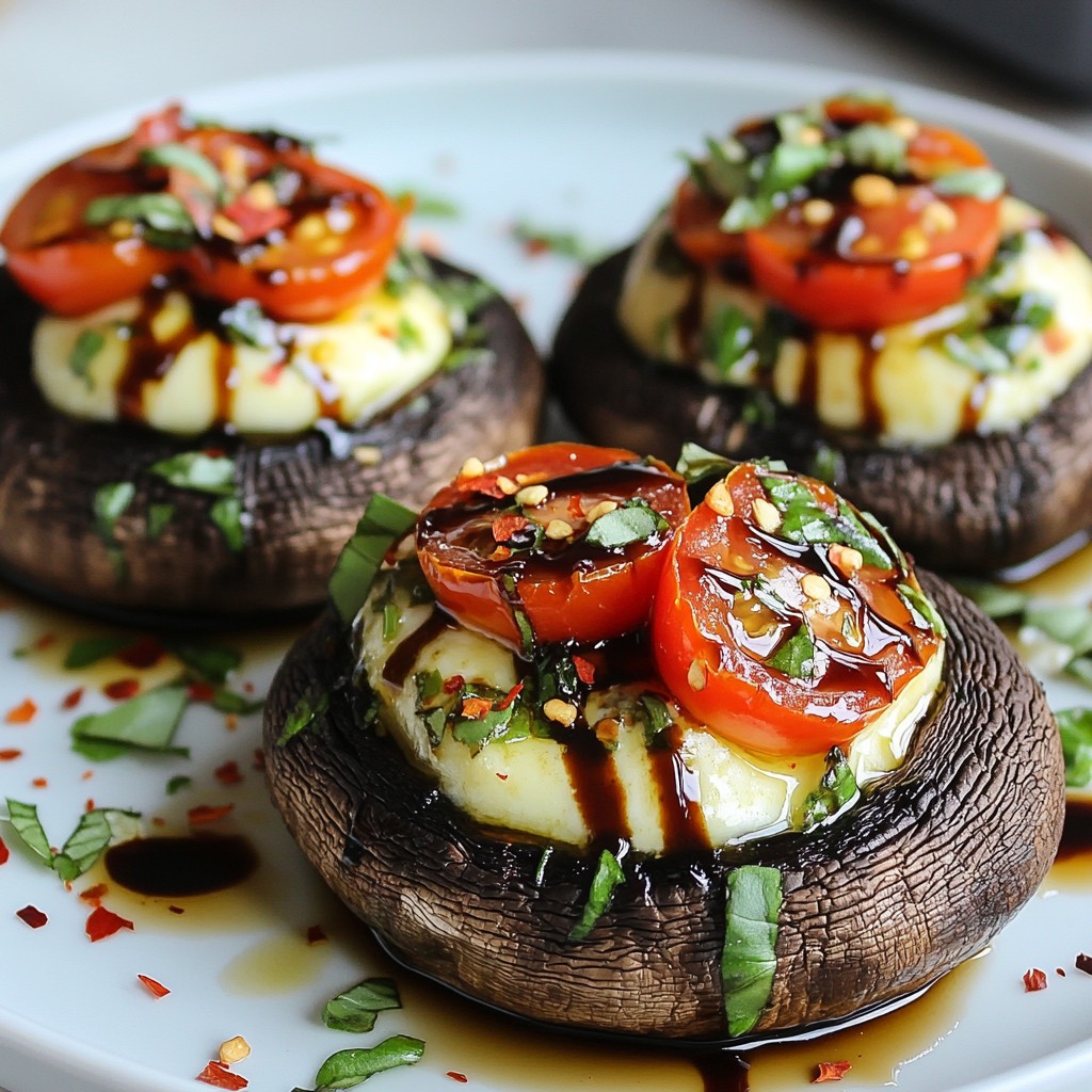 Leckere Caprese Stuffed Portobellos mit Genuss