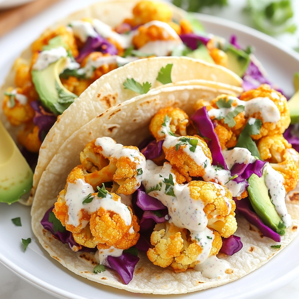 Vegan Buffalo Cauliflower Tacos Einfach und Knusprig