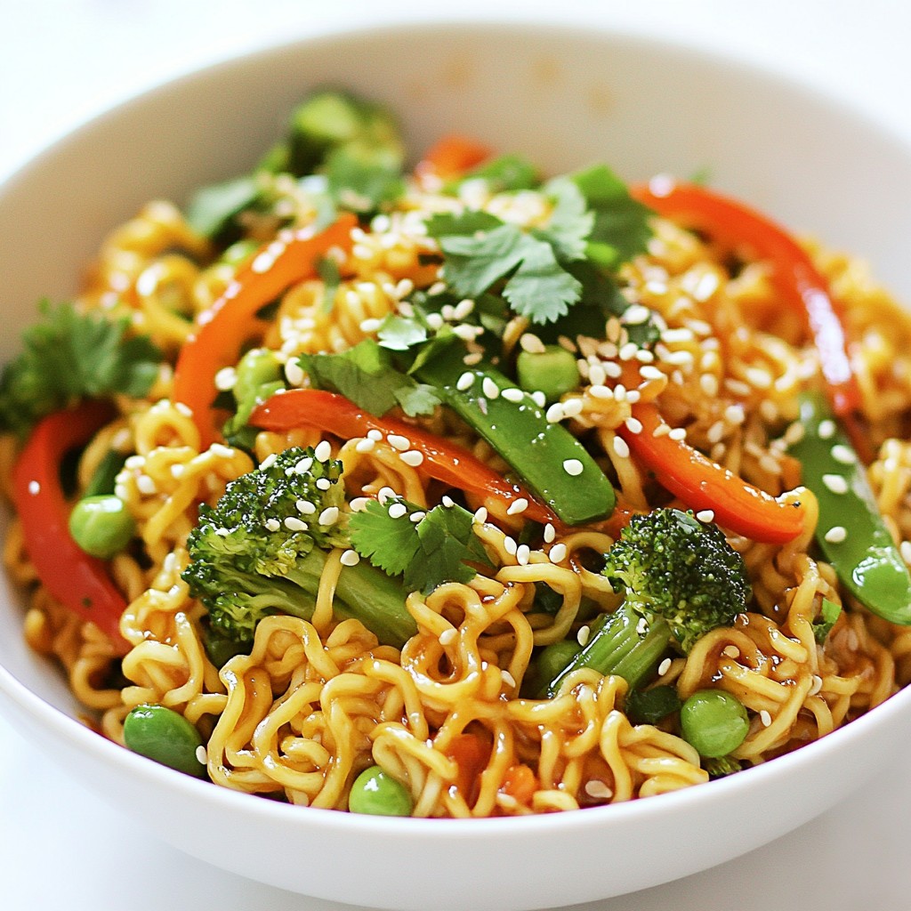 Spicy Garlic Ramen Stir-Fry Schnelle und Schmackhafte Mahlzeit