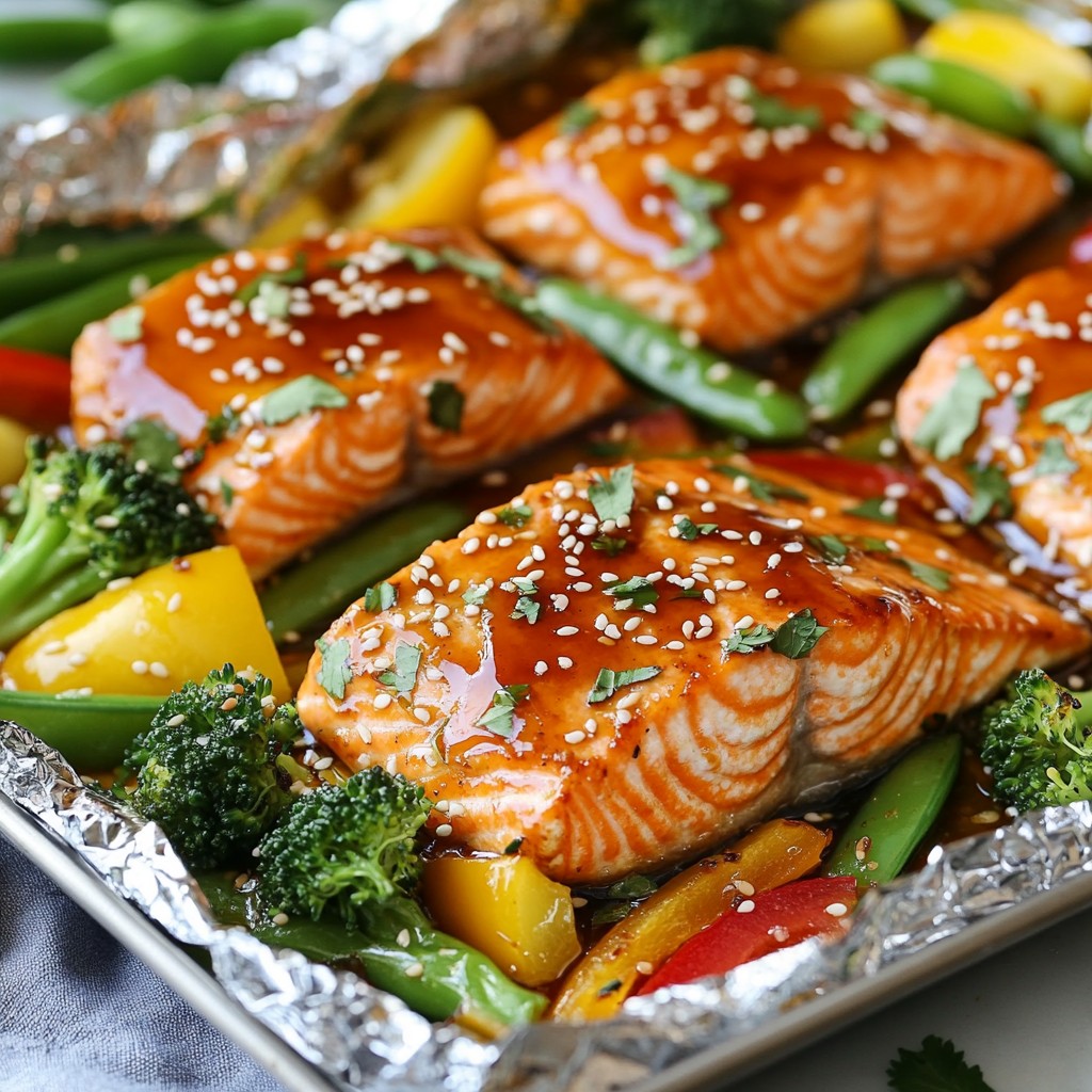 Honey Garlic Salmon Foil Packs Einfach und Lecker