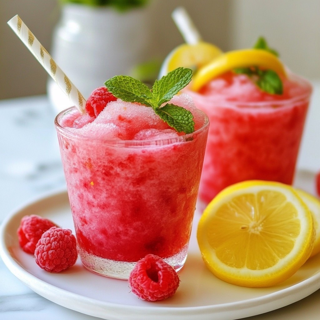 Raspberry Lemonade Slushies Erfrischend und Kühlend
