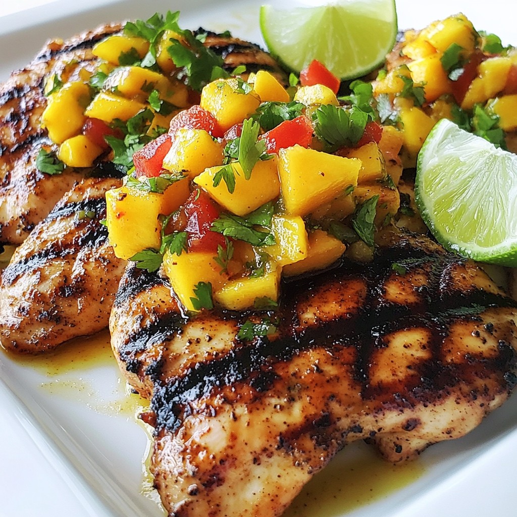 Spicy Grilled Chicken with Mango Salsa Rezept
