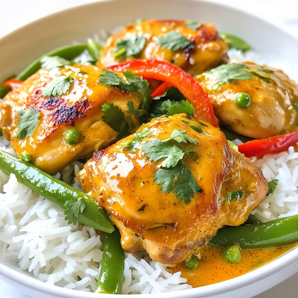 Thai Curry Chicken Thighs with Jasmine Rice Köstlich