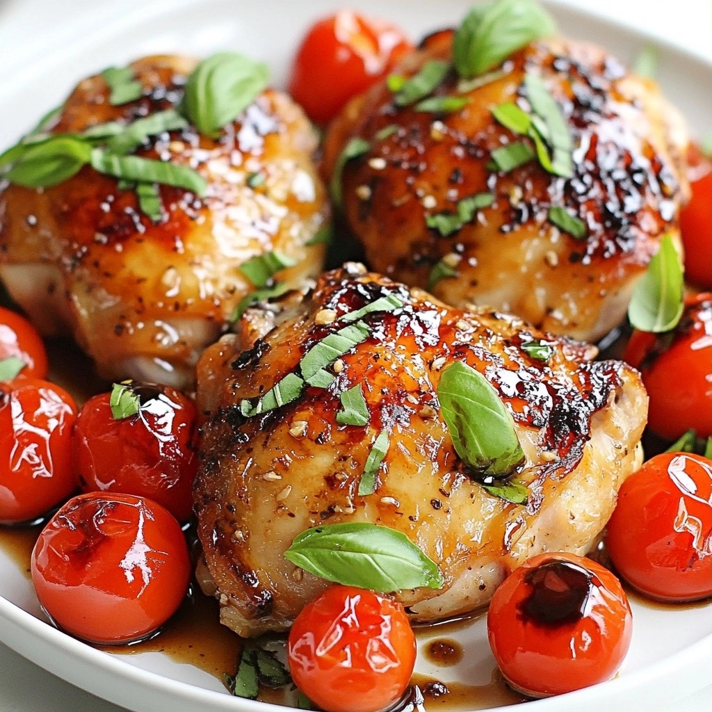 Balsamic Glazed Chicken Thighs mit köstlichen Kirschtomaten