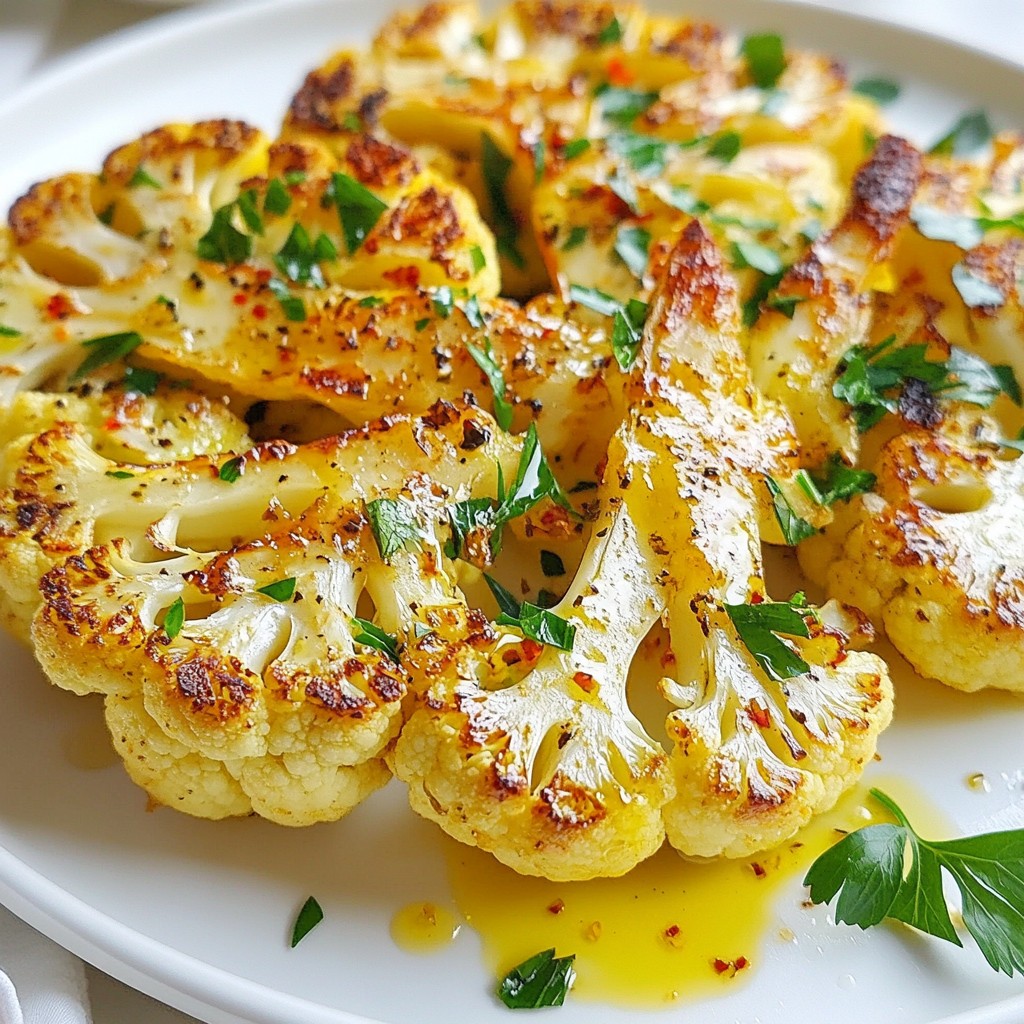 Lecker Zitronen Knoblauch Röstblumenkohl Steaks