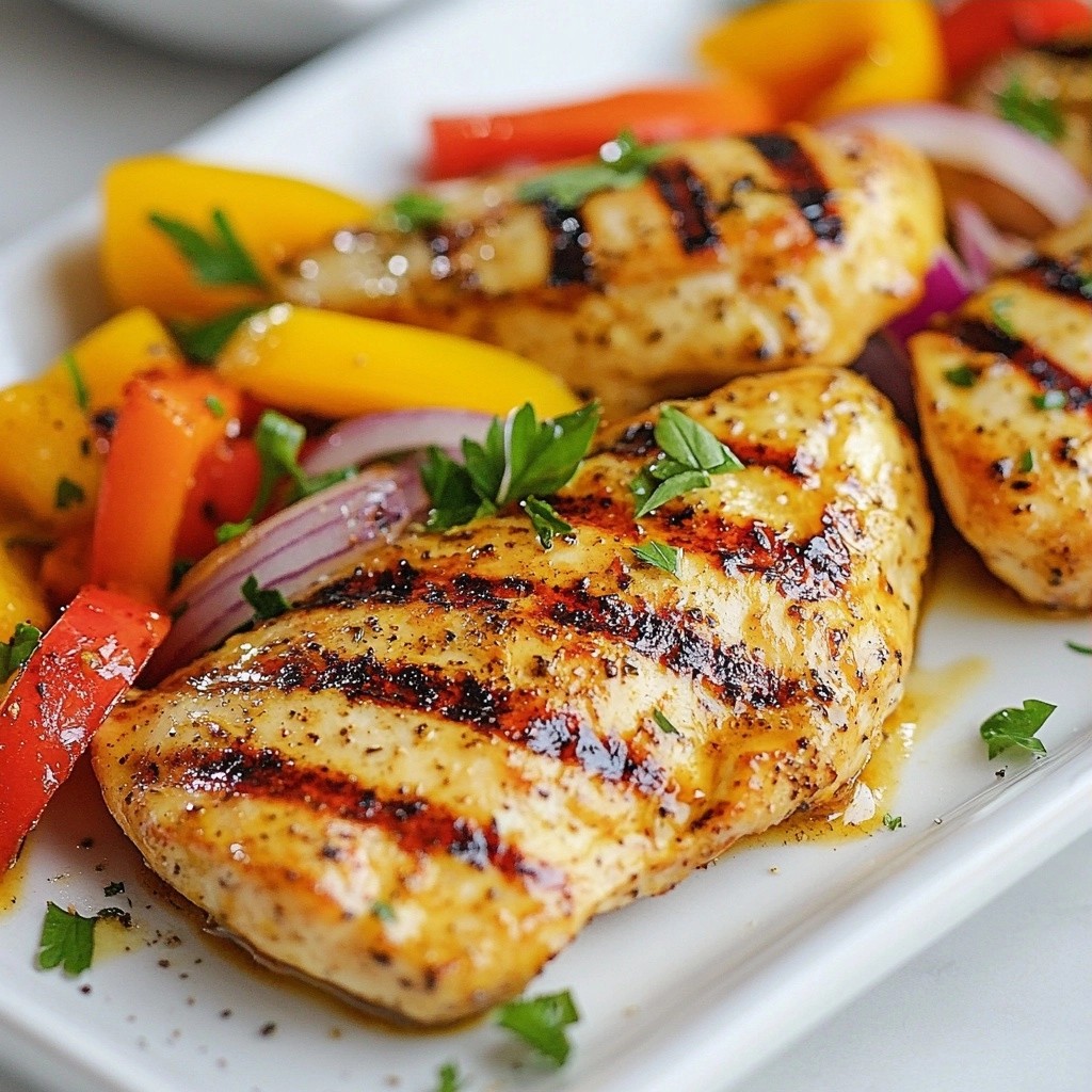 Lemon Pepper Grilled Chicken with Bell Peppers Rezept