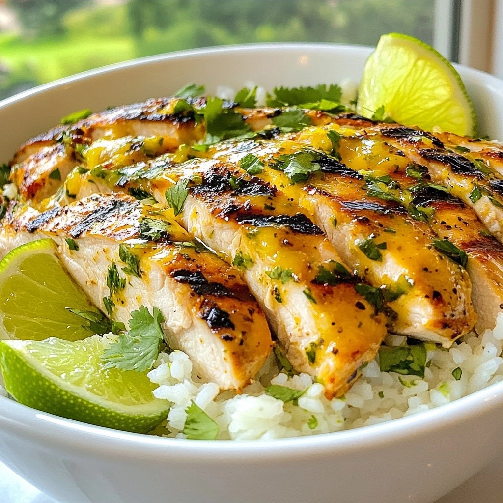 Garlic Lime Chicken Breast with Cilantro Rice köstlich