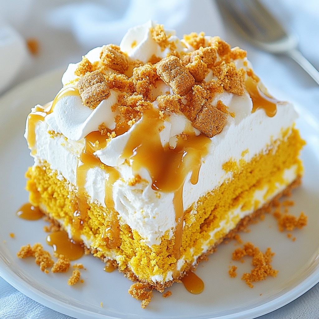 Karamell Kürbis Poke Kuchen Einfaches Rezept für Genuss