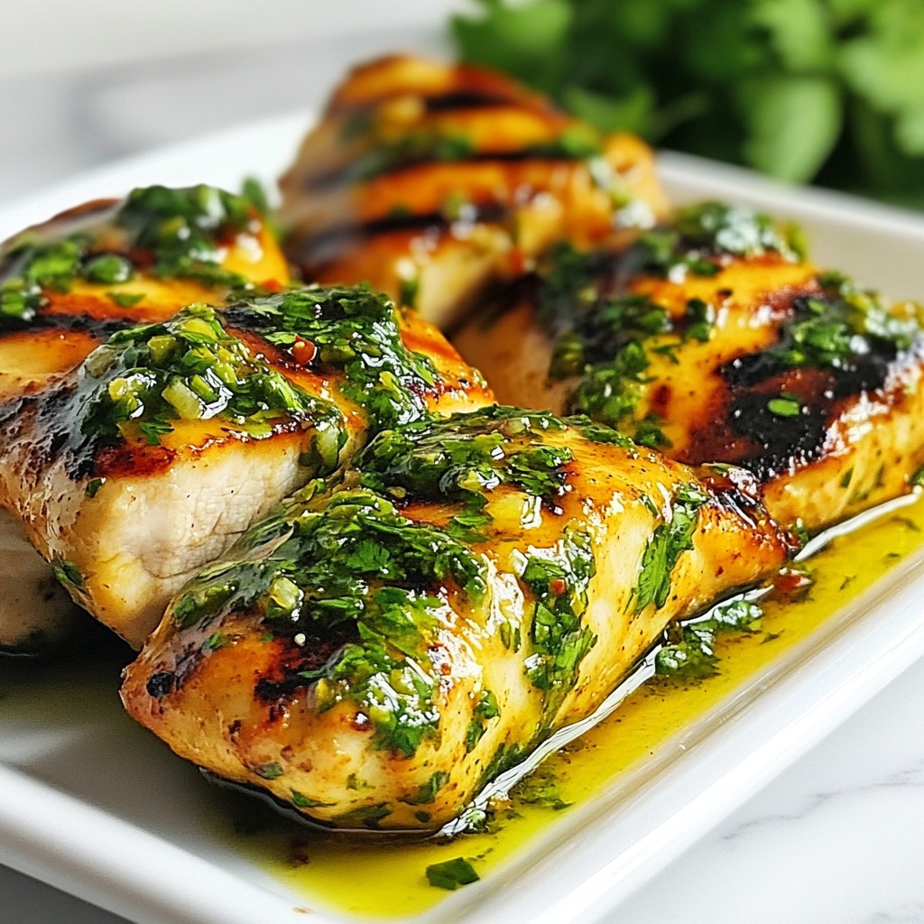 Smoky Grilled Chicken with Chimichurri Sauce Rezept