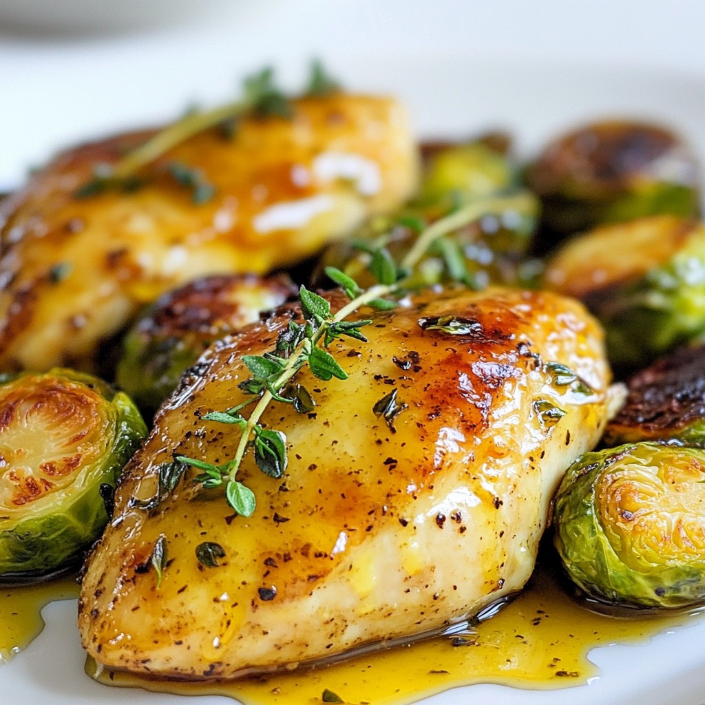 Maple Dijon Chicken mit gerösteten Rosenkohl