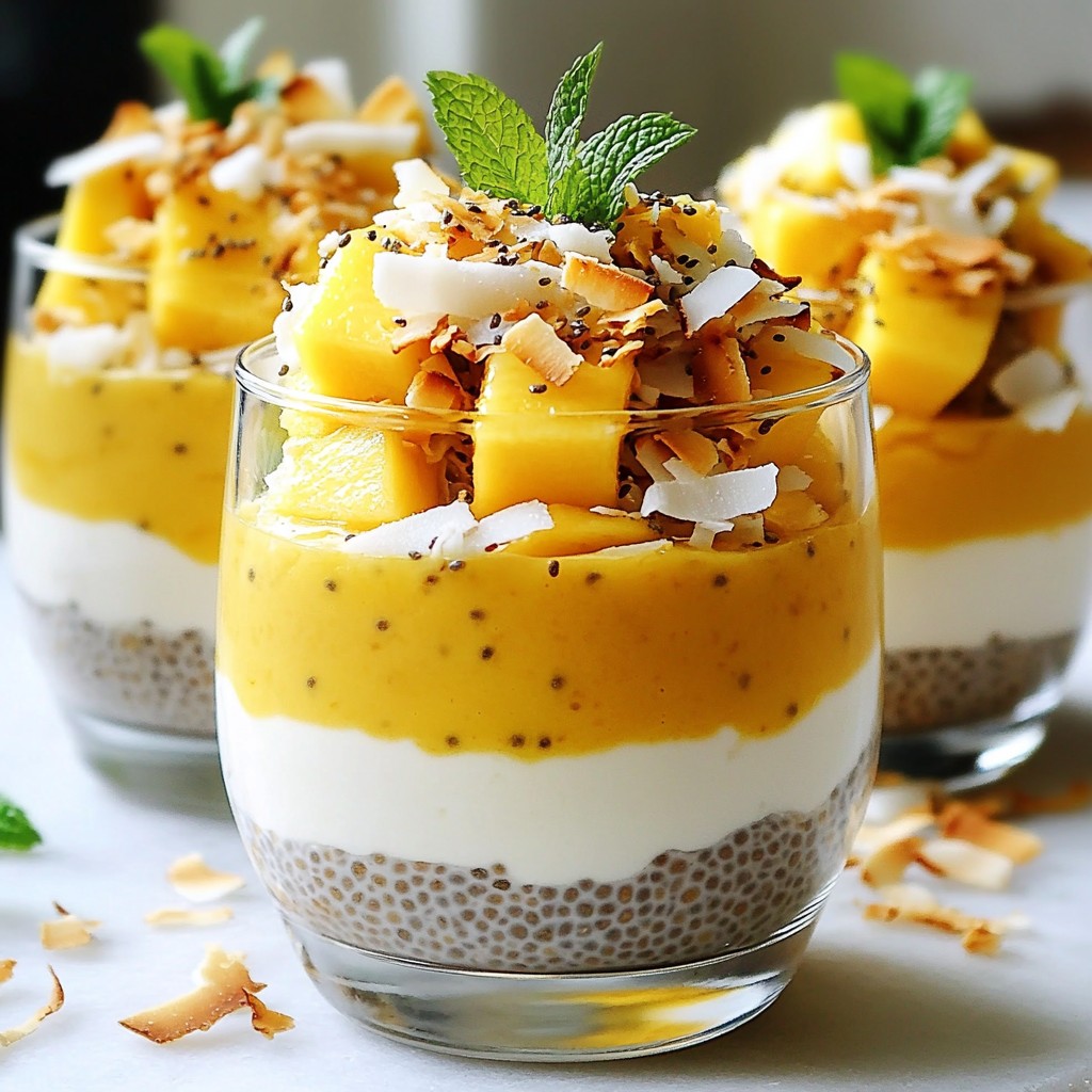 Mango Coconut Chia Pudding Frisch und Nährstoffreich