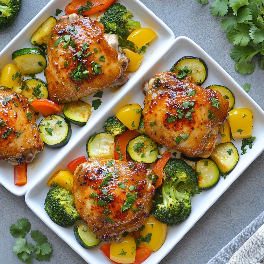 Meal Prep Spicy Chicken Thighs with Vegetables Rezept