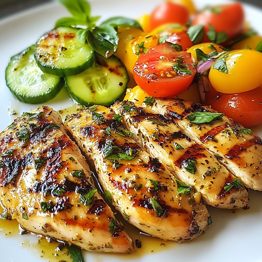 Knackiges Knoblauch-Kräuter-Hähnchen mit Tomatensalat