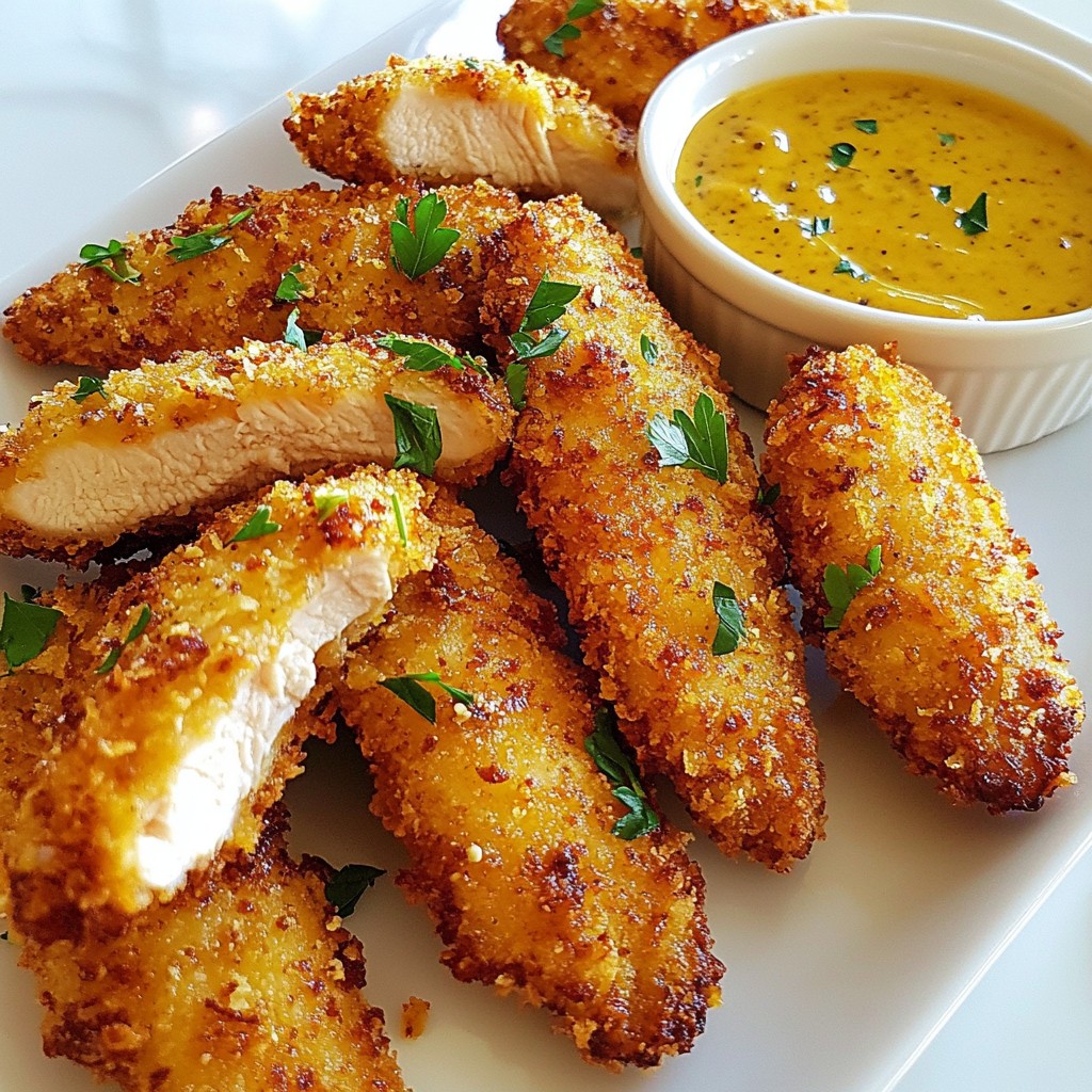 Crispy Chicken Tenders with Honey Mustard Dip Rezept