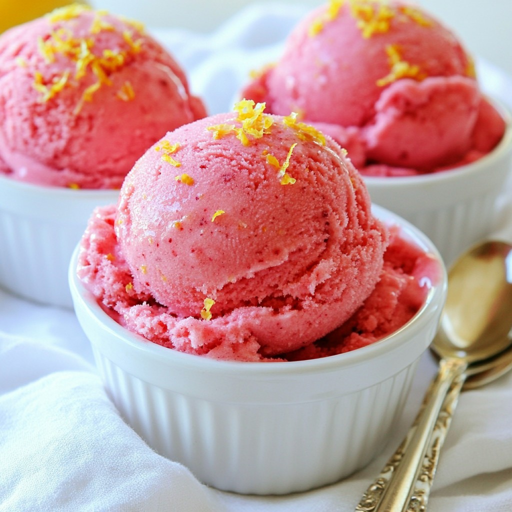 Raspberry Lemonade Sorbet Frisch und Erfrischend