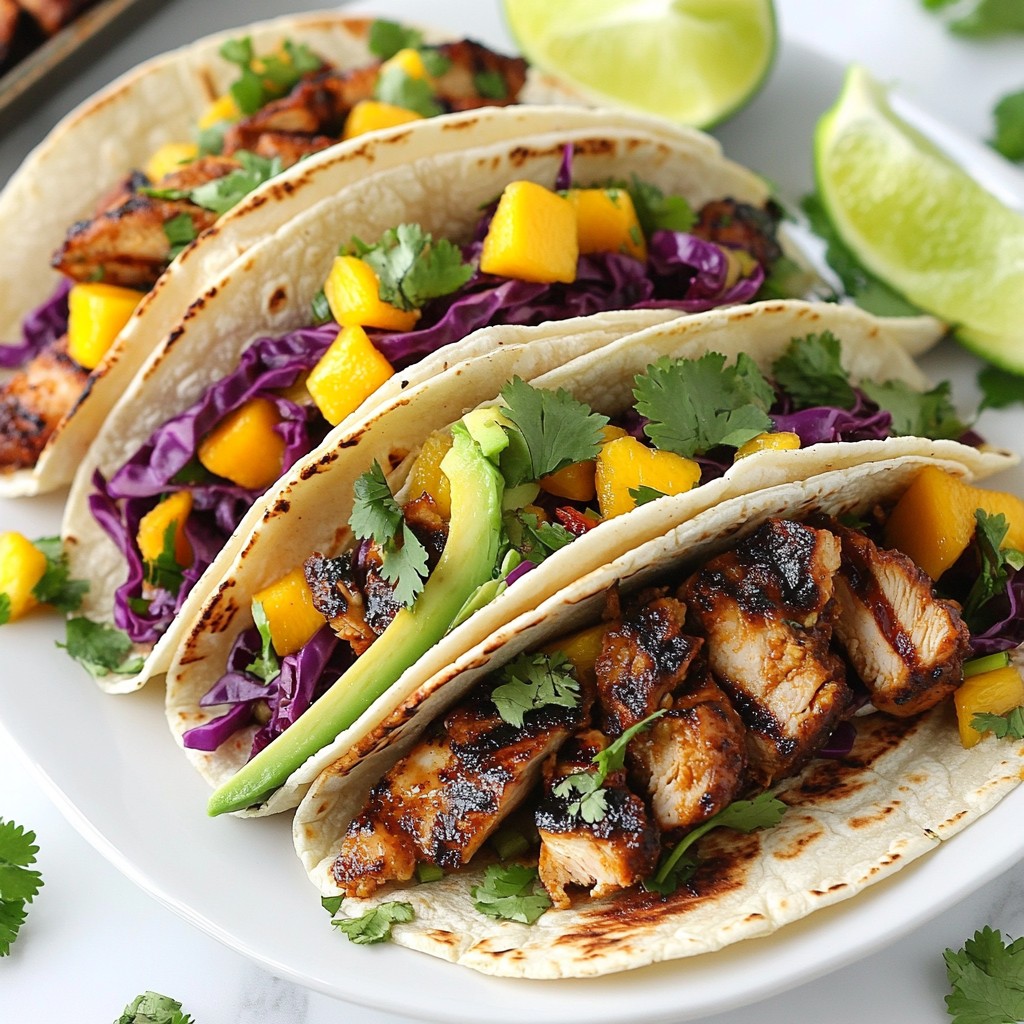 Karibische Jerk Chicken Tacos Geschmackvolle Kombination