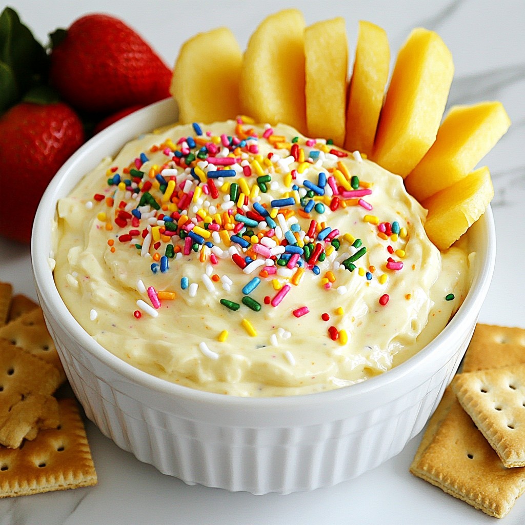 Funfetti Cake Batter Dip Lustige und süße Leckerei