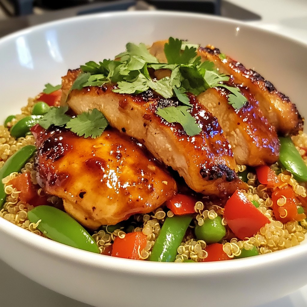 Süße und scharfe Hähnchenschenkel mit Quinoa Rezept